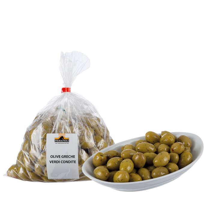 Olive greche verdi condite Pieragnoli