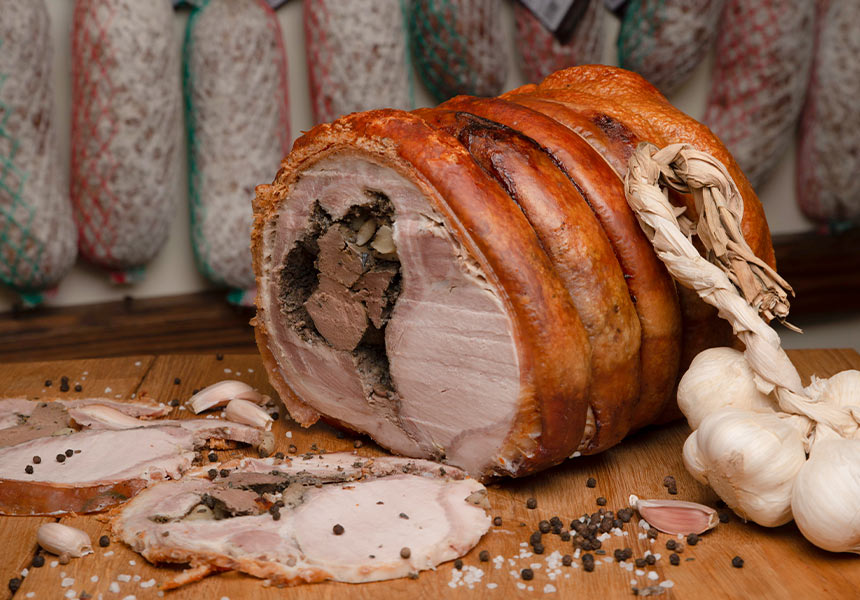 Troncone di porchetta nazionale arrosto Troncone di porchetta nazionale arrosto